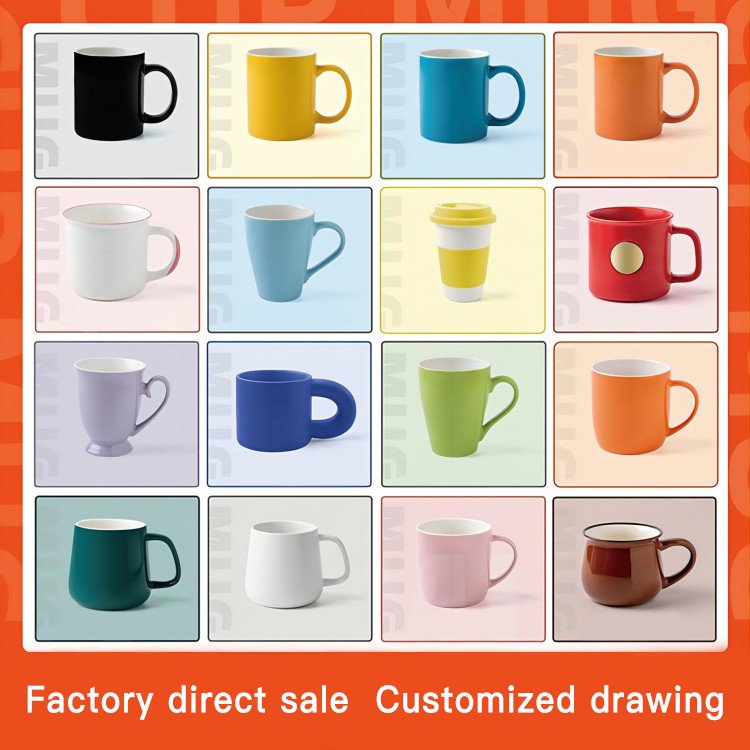 Glazed Custom Ceramic Coffee Mug Tazas with Handle, Mugs for Cappuccino, Espresso, Latte, Cocoa, Milk,Tea