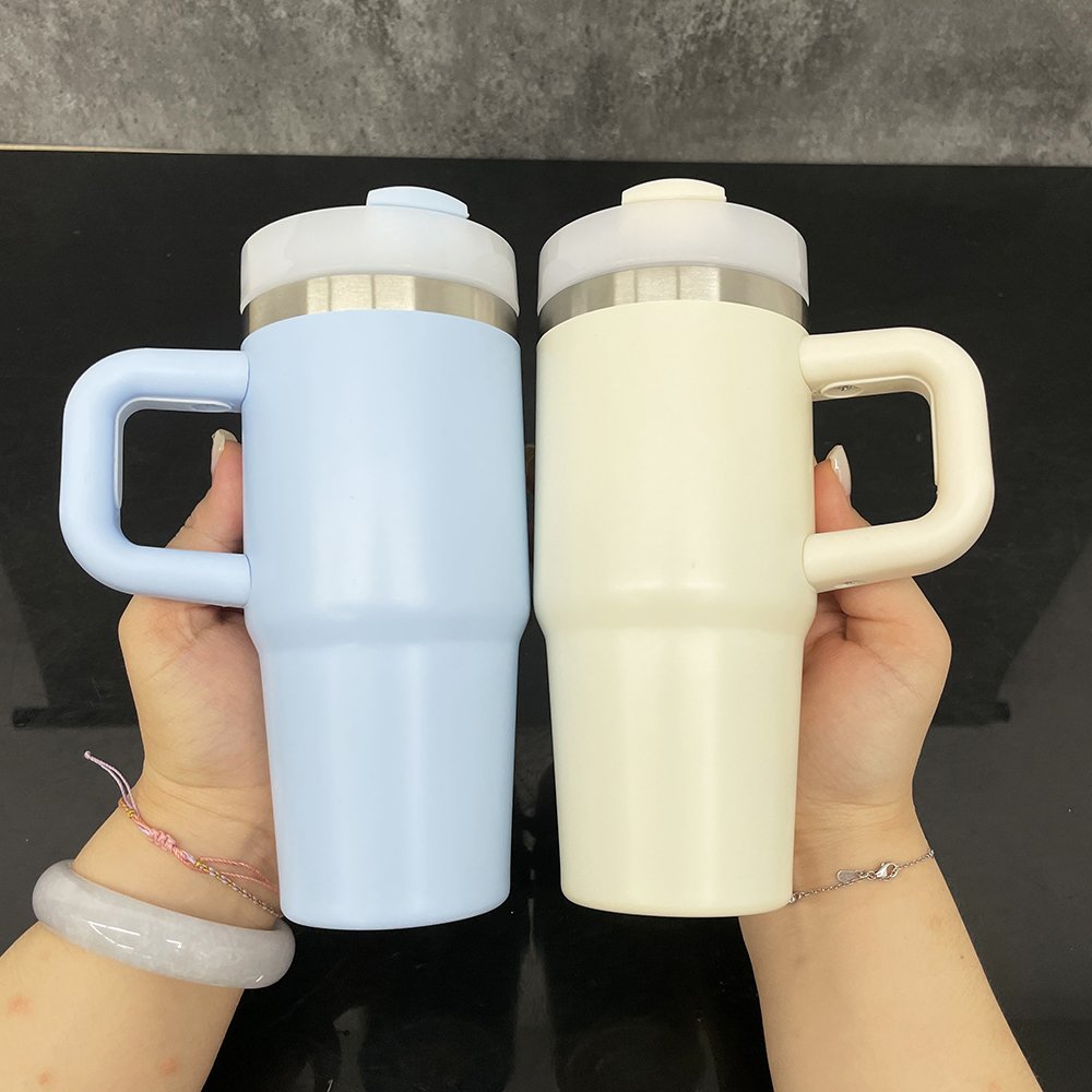 blank sublimation macaron colorful baby kids 14oz tumbler cups travel mugs with handle for sublimation printing