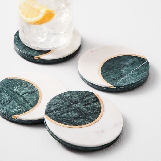 Marble coaster hexagon shape cheap coffee mug marble coasters for drink low price with handmade polished piece