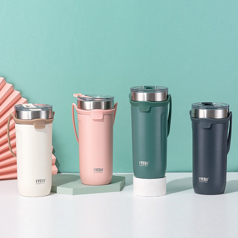 High Capacity Thermal Tumbler Stainless Steel Coffee Thermos Bottle Leakproof Double Wall Travel Vacuum Flask With Straw