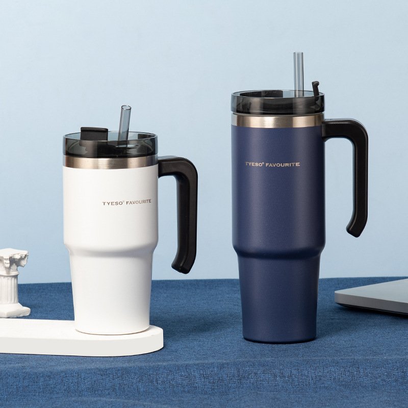 High Capacity Thermal Tumbler Stainless Steel Coffee Thermos Bottle Leakproof Double Wall Travel Vacuum Flask With Straw
