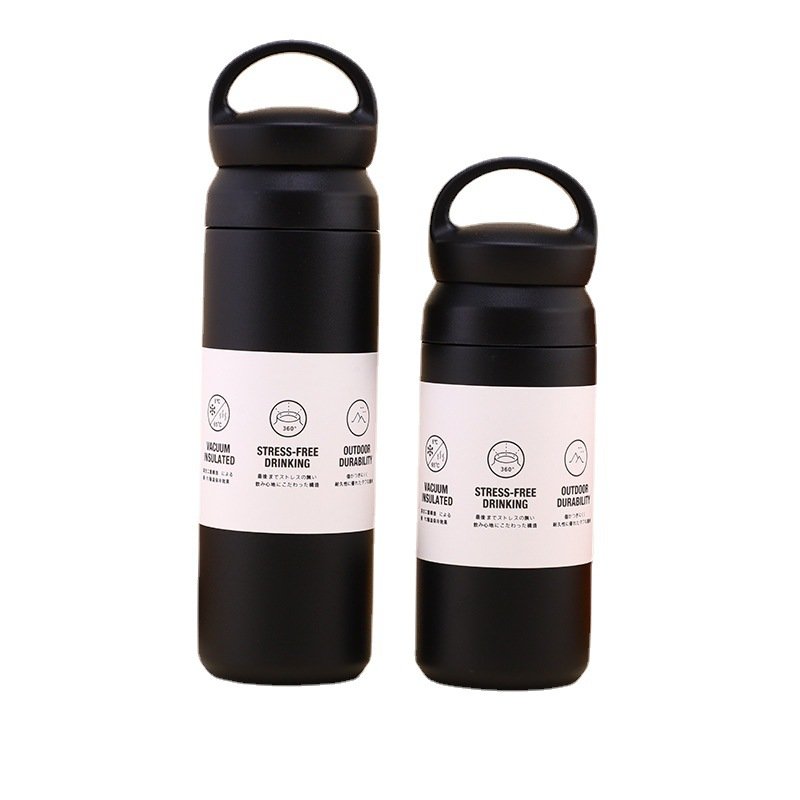 Straight Tumbler Cups With Handle Lid Stainless Steel Mug Insulated Vacuum Flask Travel Water Bottle Outdoor Portable