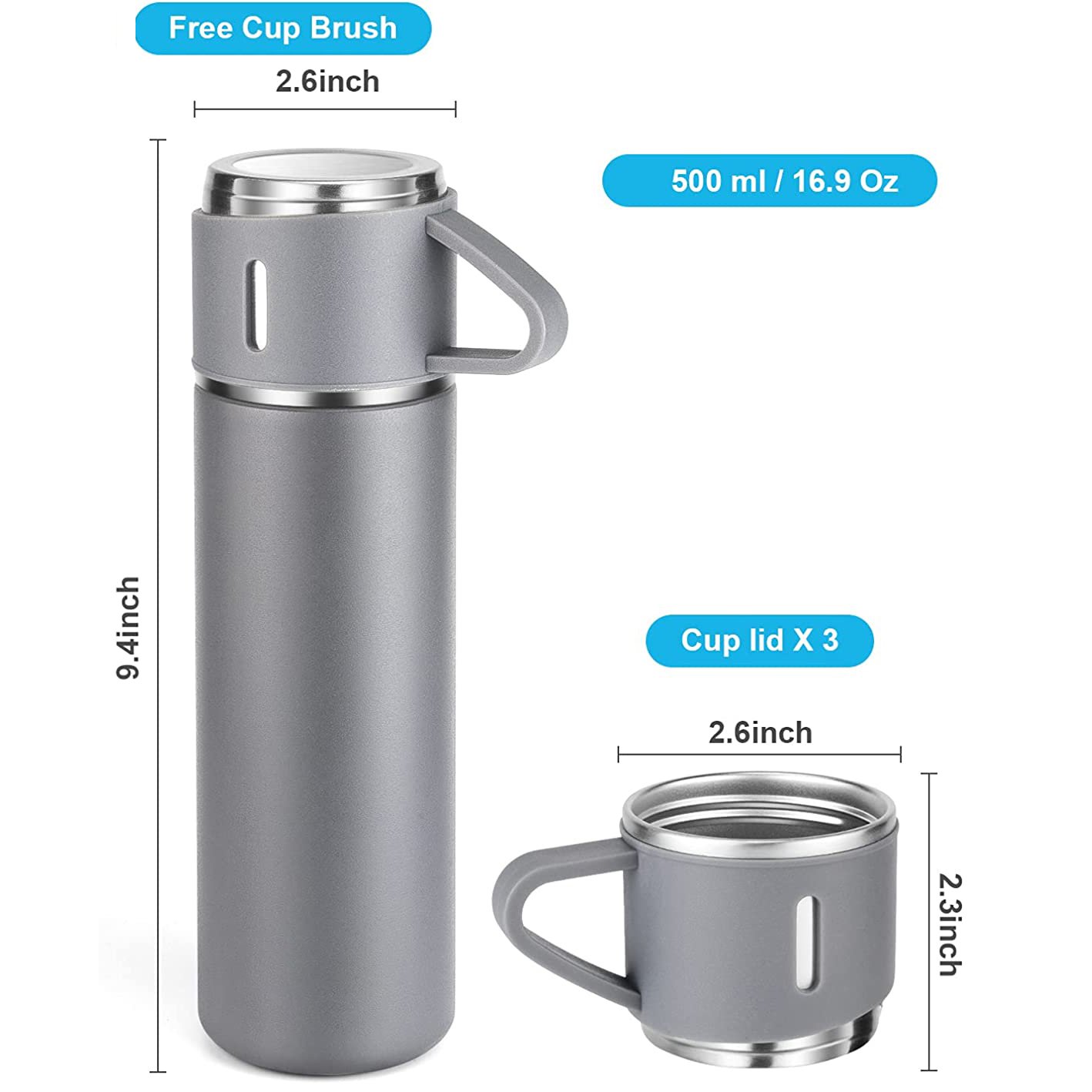 Corporate Business Stainless Steel Vacuum Flask Thermos Mug Gift SetCoffee Travel Cup Leak Proof Mug 500ml Insulated Coffee Cup