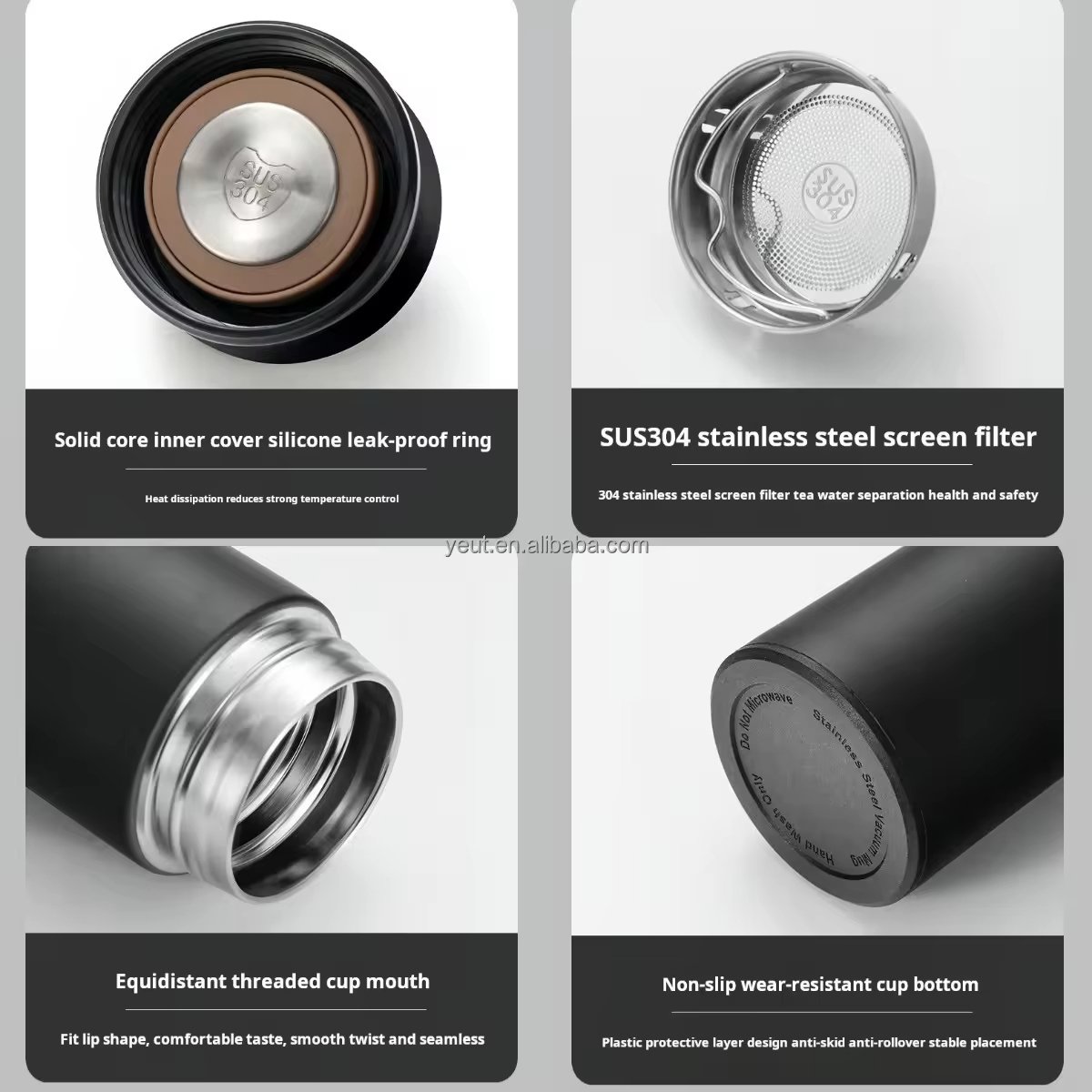 Stainless steel digital tumbler vacuum insulated temperature flask smart led thermo water bottle with temperature display