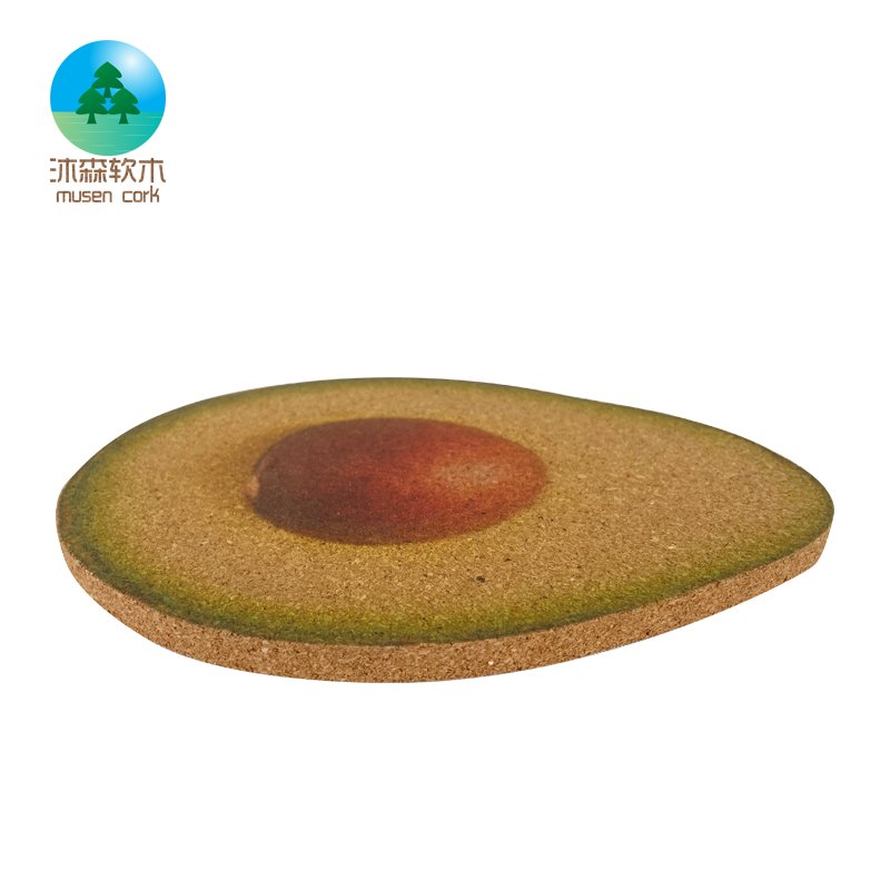 Sublimation Irregular Wooden Cork Tea Coaster round Insulation Placemat with Vegetable Shape for Tea Pots and Coffee Mugs