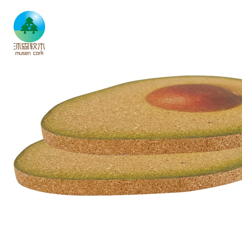 Sublimation Irregular Wooden Cork Tea Coaster round Insulation Placemat with Vegetable Shape for Tea Pots and Coffee Mugs