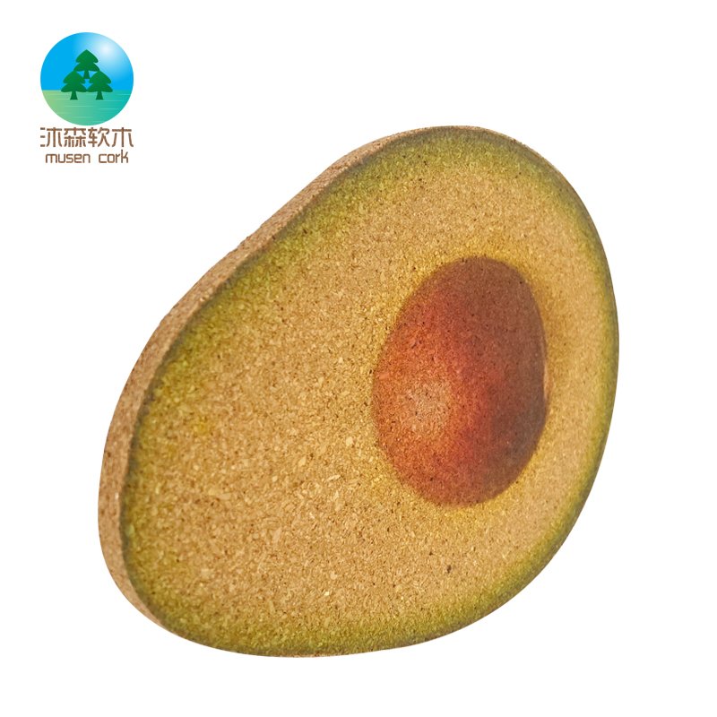 Sublimation Irregular Wooden Cork Tea Coaster round Insulation Placemat with Vegetable Shape for Tea Pots and Coffee Mugs