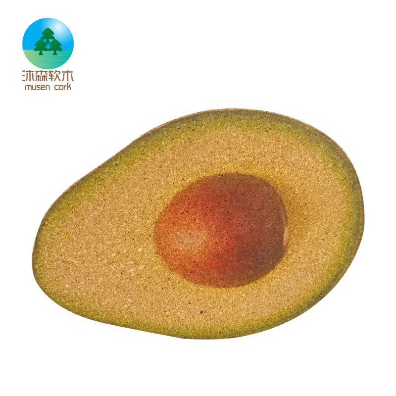 Sublimation Irregular Wooden Cork Tea Coaster round Insulation Placemat with Vegetable Shape for Tea Pots and Coffee Mugs