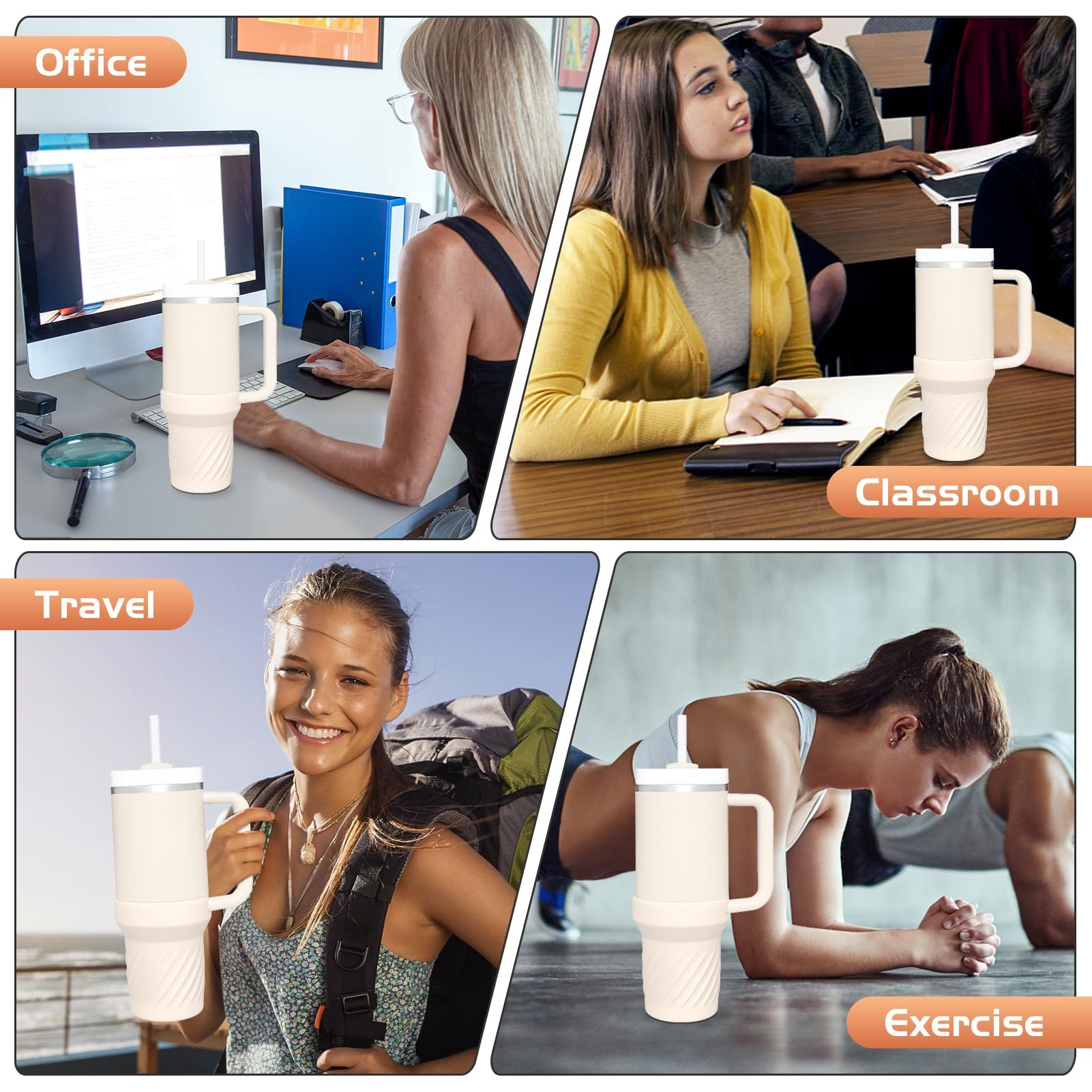Customized Anti Slip Silicone Sleeve Stainless Steel Water Bottle Fits 32-40oz Water Bottle Boot Bottom Cover Cup Protector