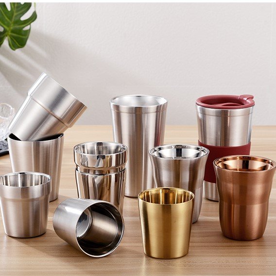 Custom Reusable Gold Double Wall Stainless Steel Insulated Tumbler Water Drinking Mug