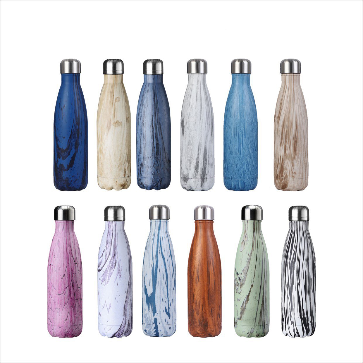 Ailingalaxy eco friendly 500ml 1000ml sublimation drinkware gym vacuum flasks stainless steel cola shape water bottle with lid