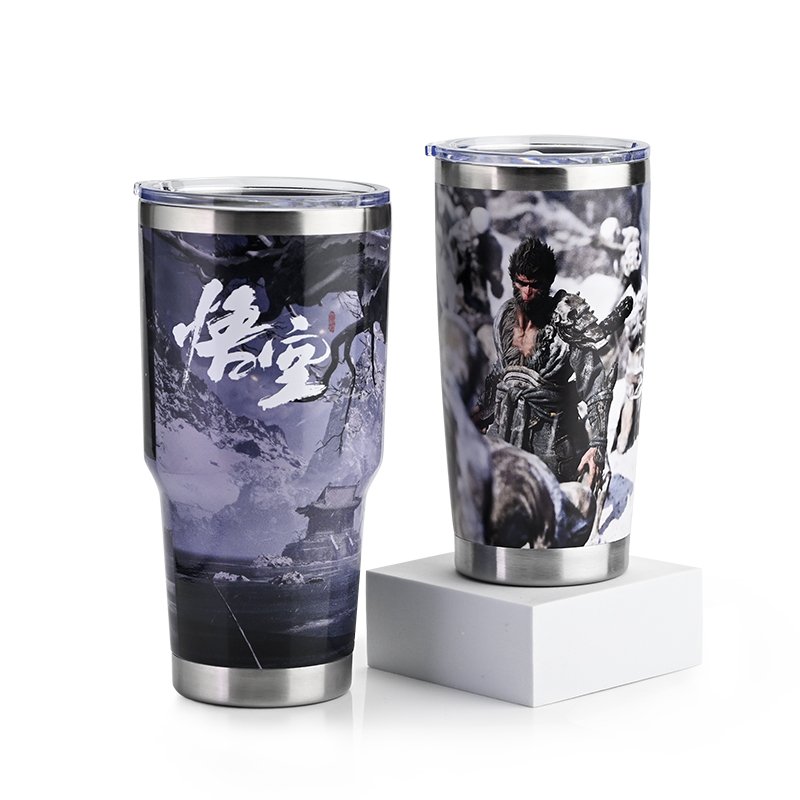 Custom Logo Double Wall Thermal Travel Cup Vacuum Flask 1L Stainless Steel 3 in 1 Water Bottle