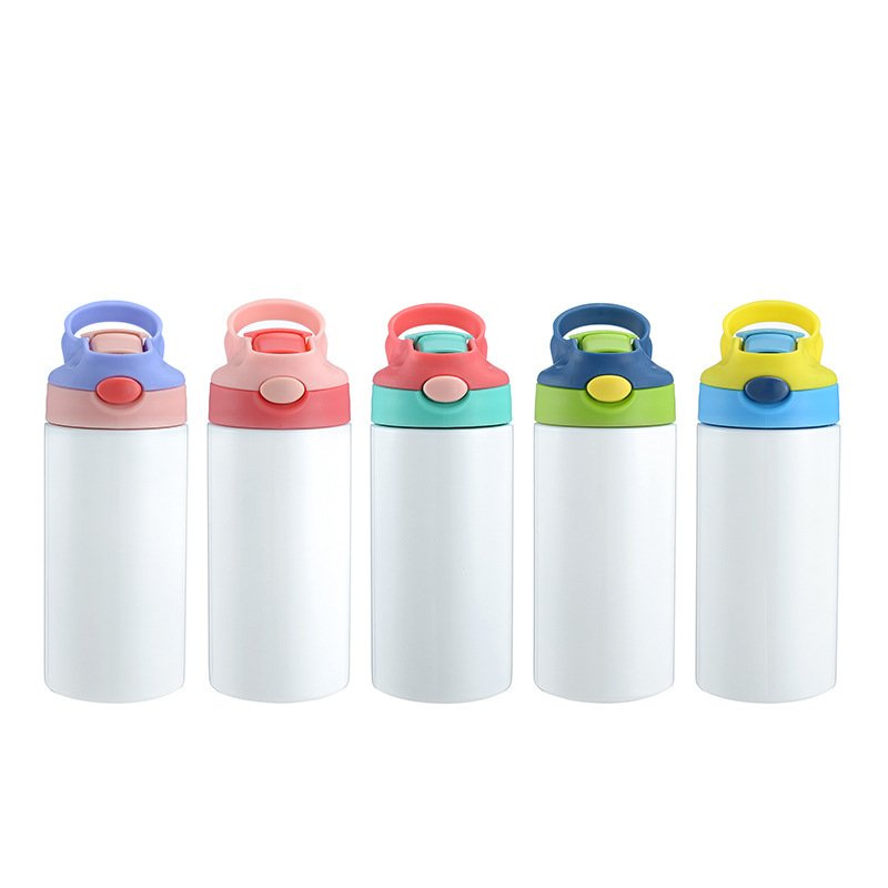 12oz/ 350ml Sublimation Blank Insulated Double Wall Stainless Steel Sublimation White Straight Kid Water Bottles