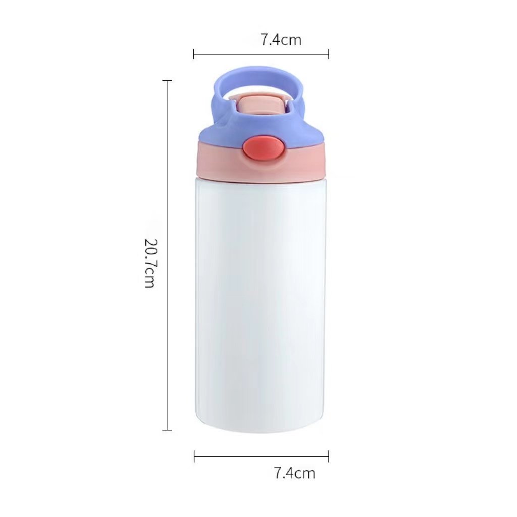 12oz/ 350ml Sublimation Blank Insulated Double Wall Stainless Steel Sublimation White Straight Kid Water Bottles