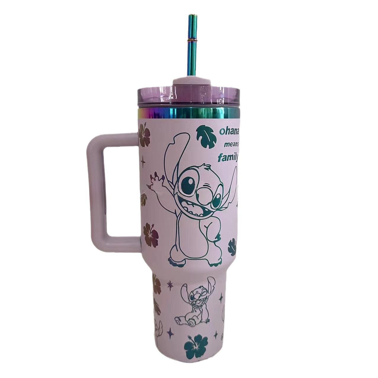 wholesale bulk 2.0 water bottle custom cartoon laster engraved 40oz tumbler water mug with handle