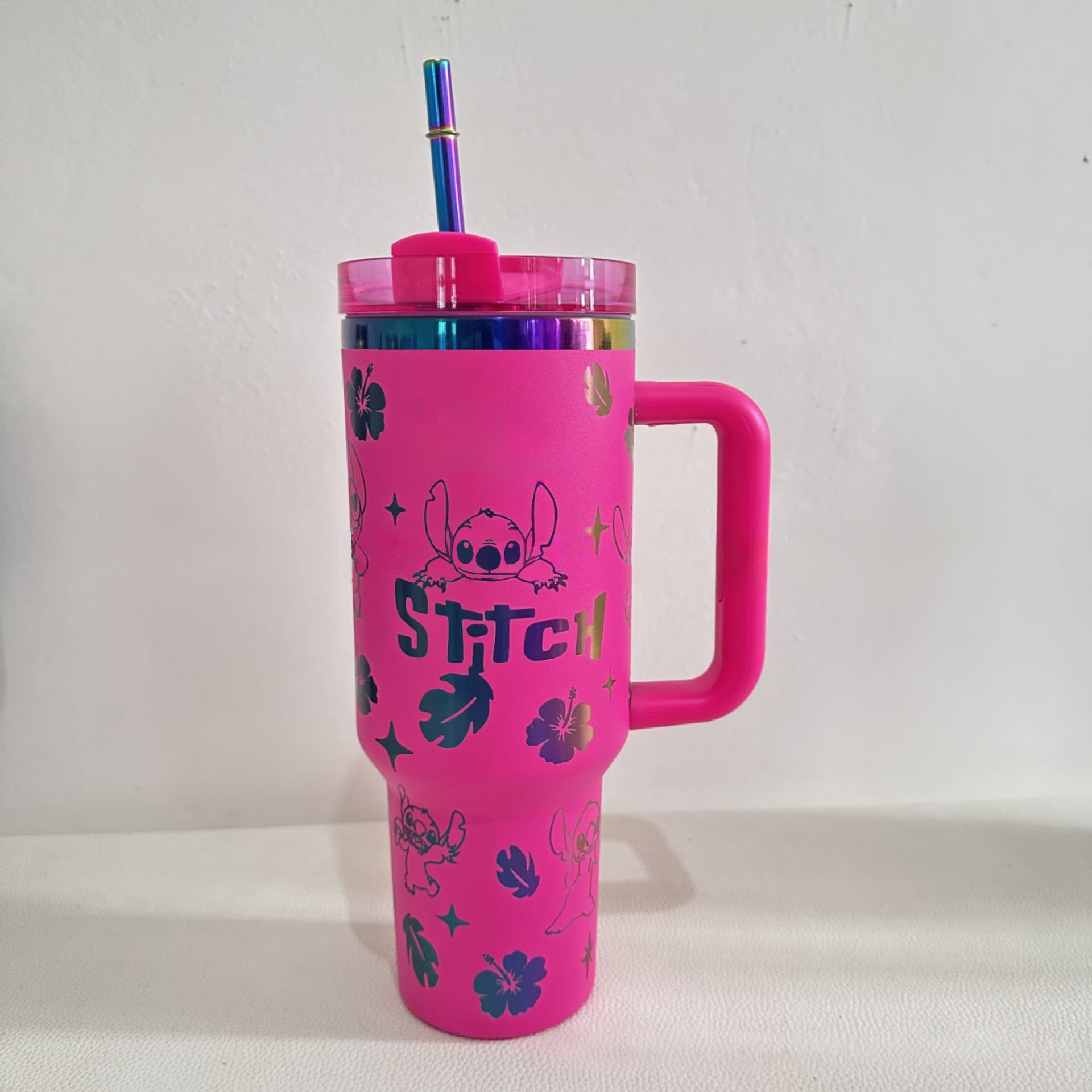 wholesale bulk 2.0 water bottle custom cartoon laster engraved 40oz tumbler water mug with handle