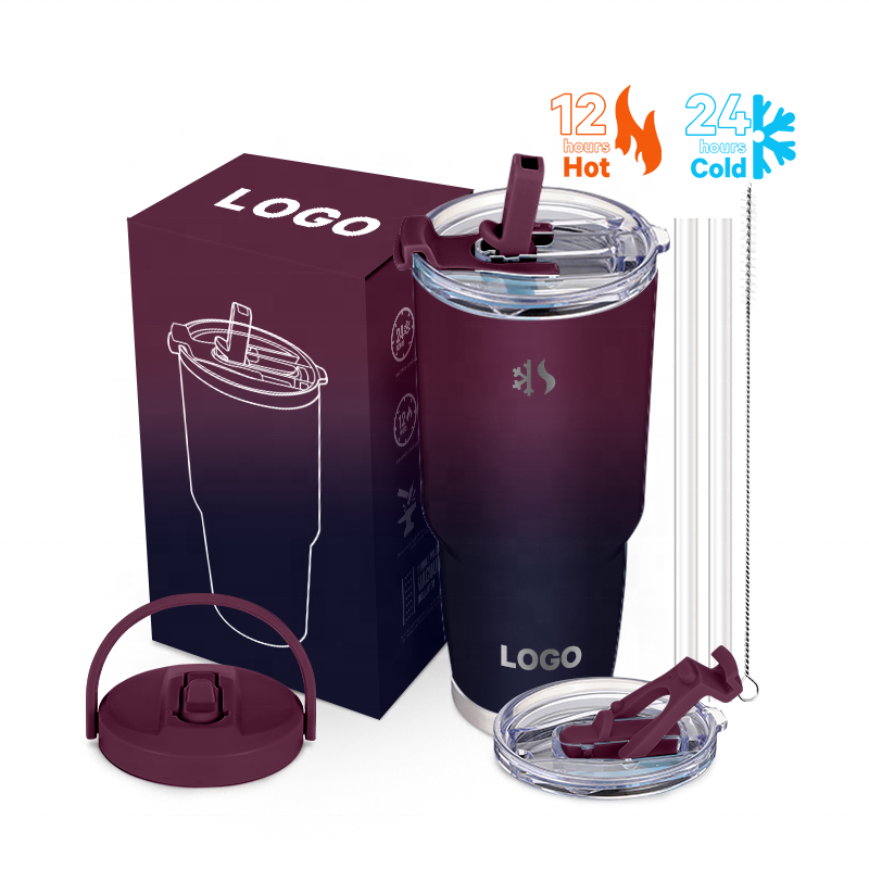 2023 new ODM Double Walled Stainless Steel h2.0 tumbler 40oz Insulated coffee Mug with flip and straw Lid