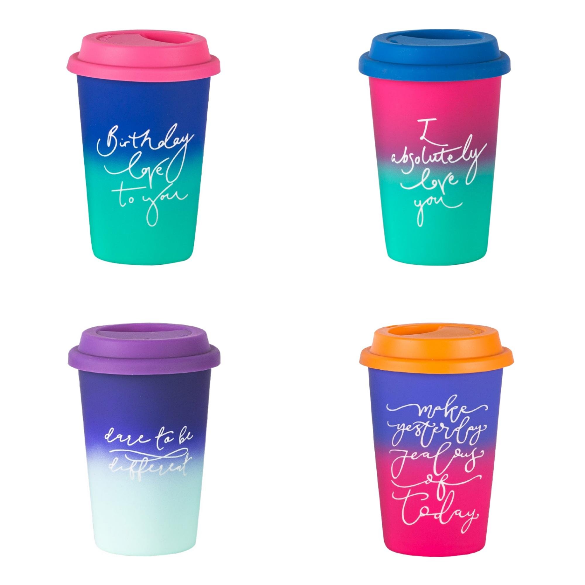 hot sale sotf touch Insulated Stoneware Coffee Mugs Ceramic Travel Cup with Silicone Lid