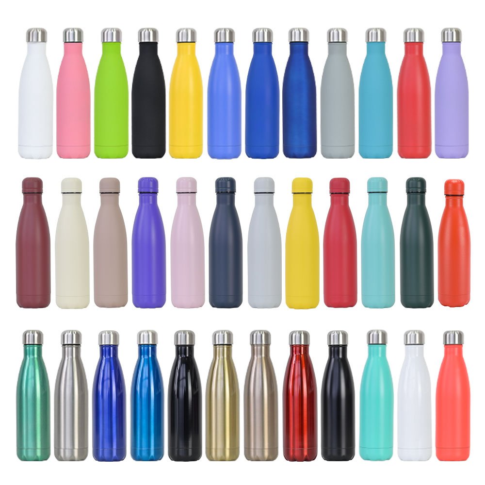 cola shape water bottle 500ml bottle vacuum flask bulk tumbler double wall stainless steel water bottle with custom logo