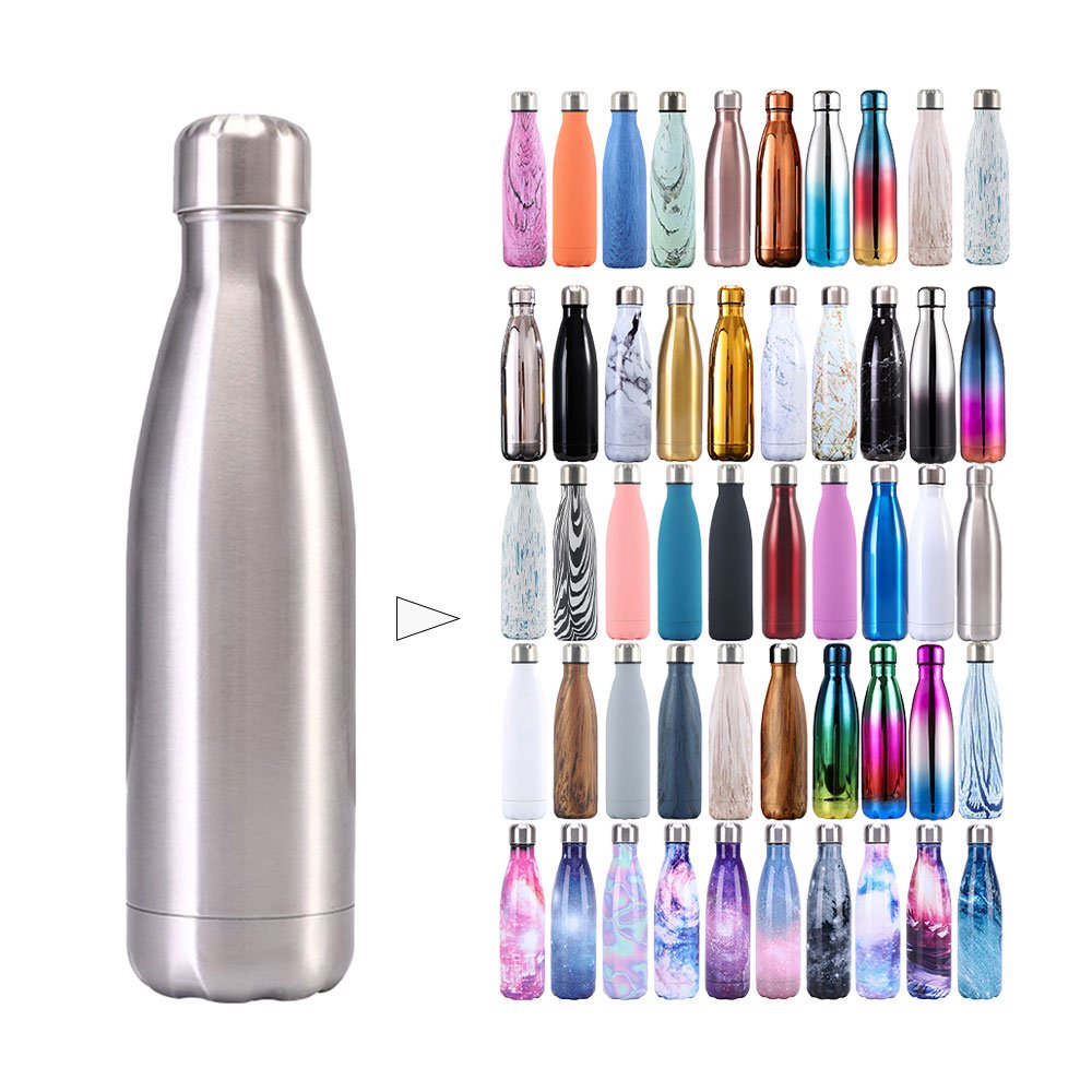 cola shape water bottle 500ml bottle vacuum flask bulk tumbler double wall stainless steel water bottle with custom logo