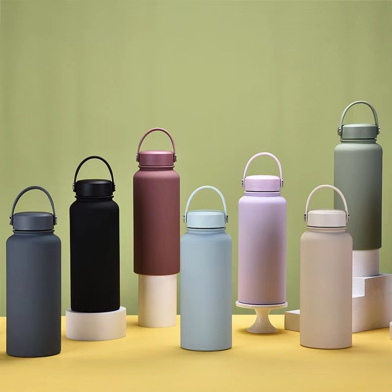 New Arrival 32oz Double Wall Gym Iron Vacuum Flask Insulated Stainless Steel Water Bottle With Handle