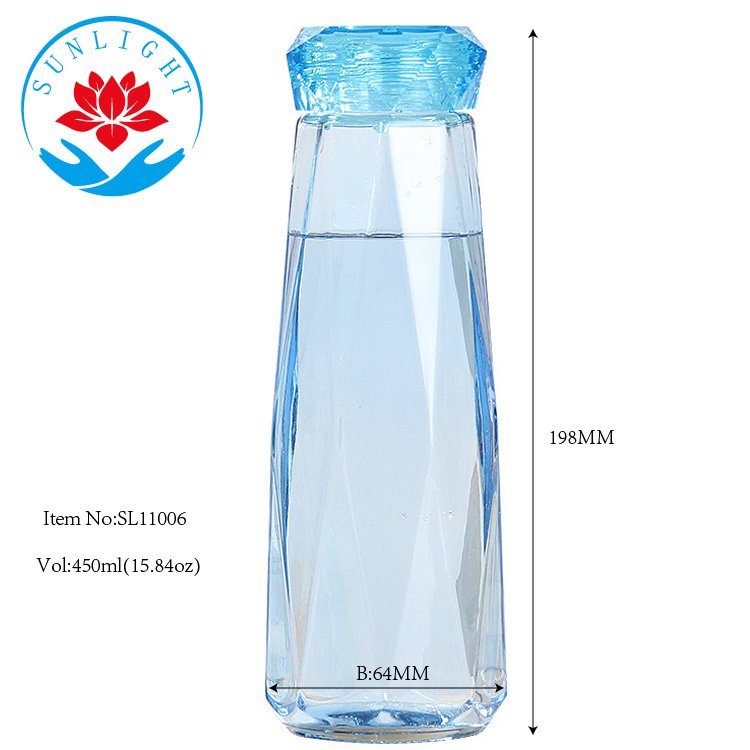 Factory Price 450ml Blue Bottle Of Water Custom Logo Cool Water Bottle