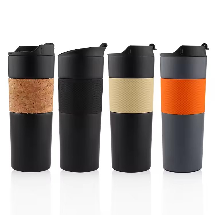 French Press Coffee Tumblers Travel Mug with Coffee Press Plunger.12oz Double Wall Insulated Coffee Mug for Travel, Car, Office