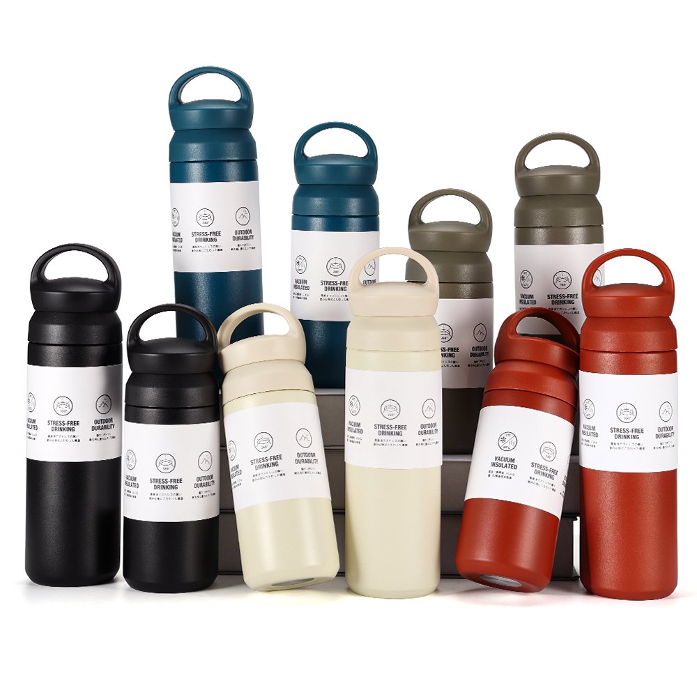 350ml 500ml Custom Double Layer Stainless Steel Insulation Travel Water Bottle Thermos With Handle