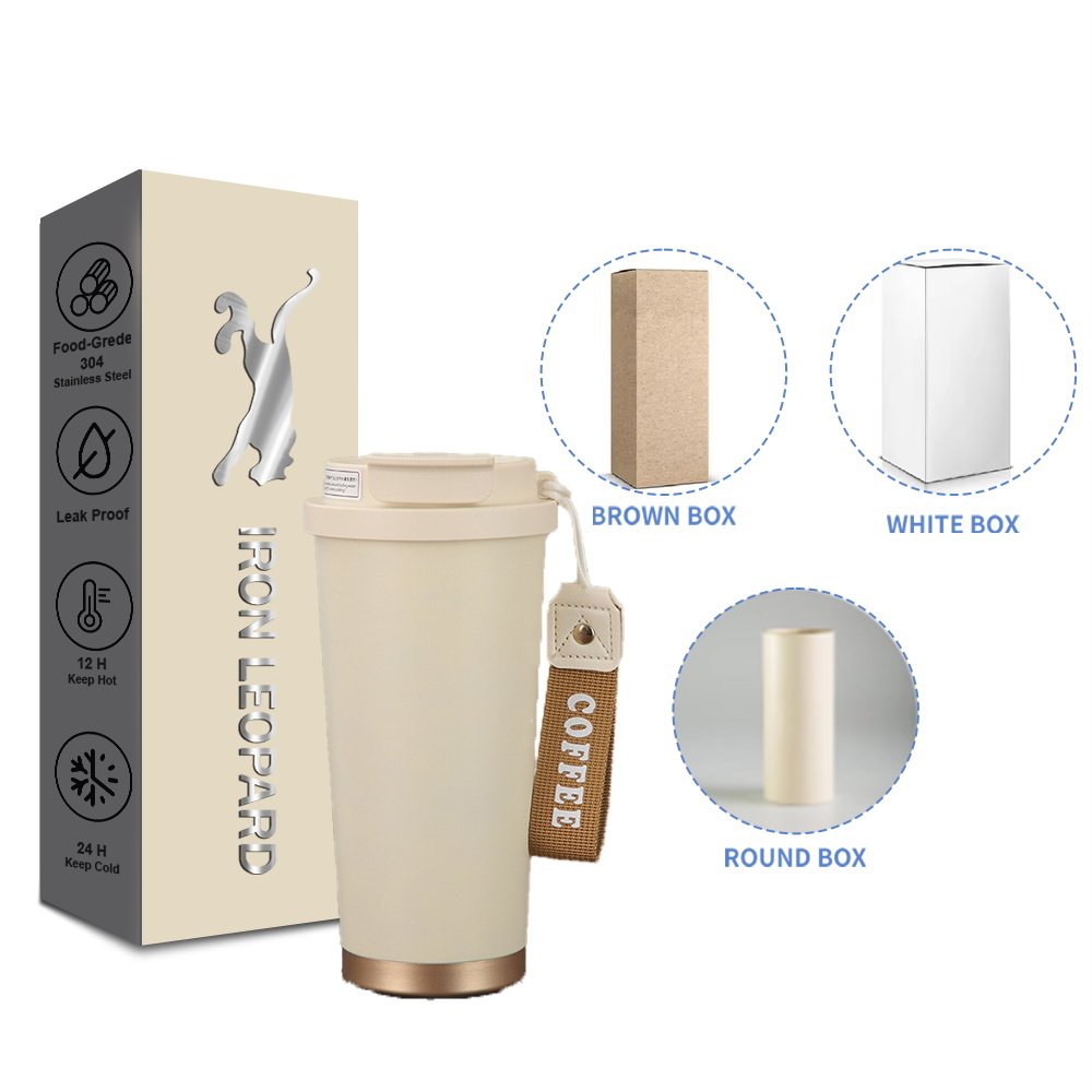 18oz Stainless Steel316 Coffee Cup Portable Ceramic Liner Thermos Mug With Drink Straw Cup Water Cup Food Grade waterglasses