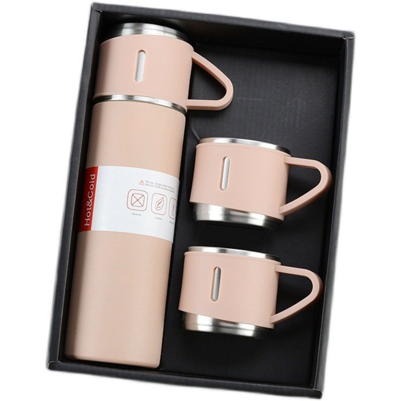Caspian 304 stainless steel thermos cup set vacuum flask suit portable car and office water cup set
