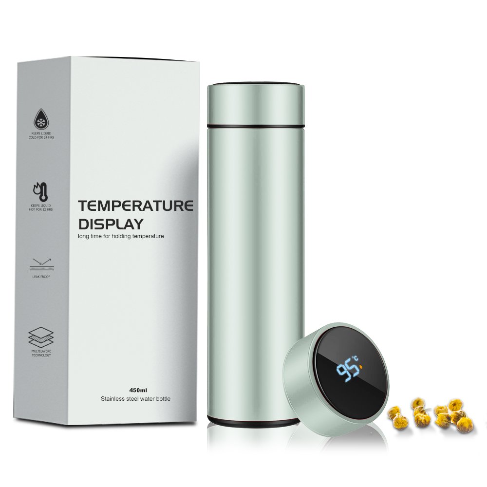 500ML Thermos Smart Drinkware Vacuum Flask Stainless Steel Hot Digital Temperature Display