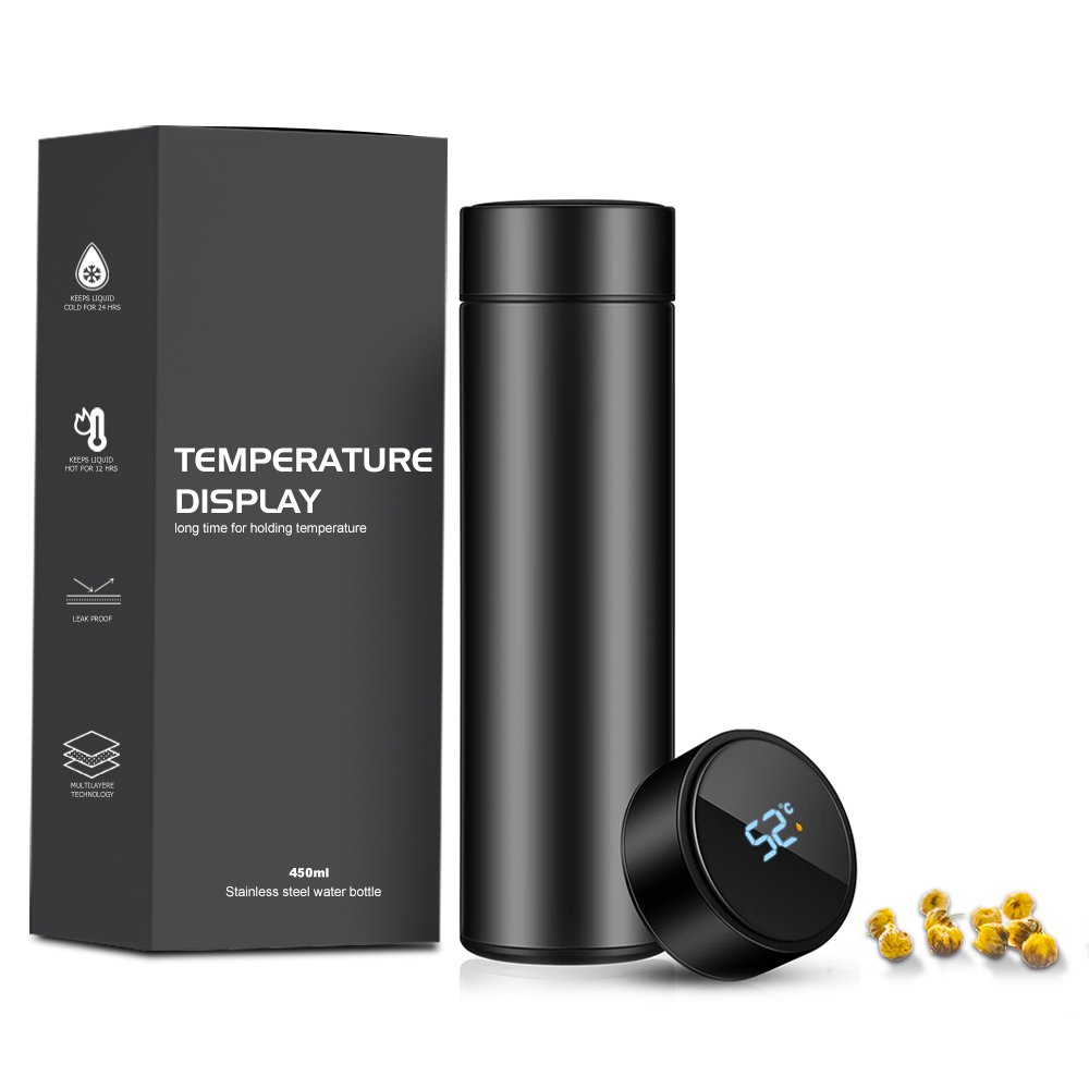 500ML Thermos Smart Drinkware Vacuum Flask Stainless Steel Hot Digital Temperature Display