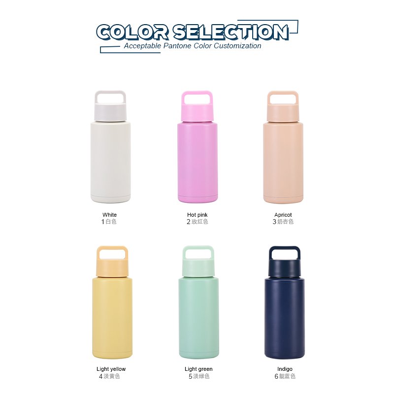 New Large Capacity 1L Portable Wide Mouth Stainless Steel Sports Vacuum Flask Water Bottle Insulated Water Bottle With Handle