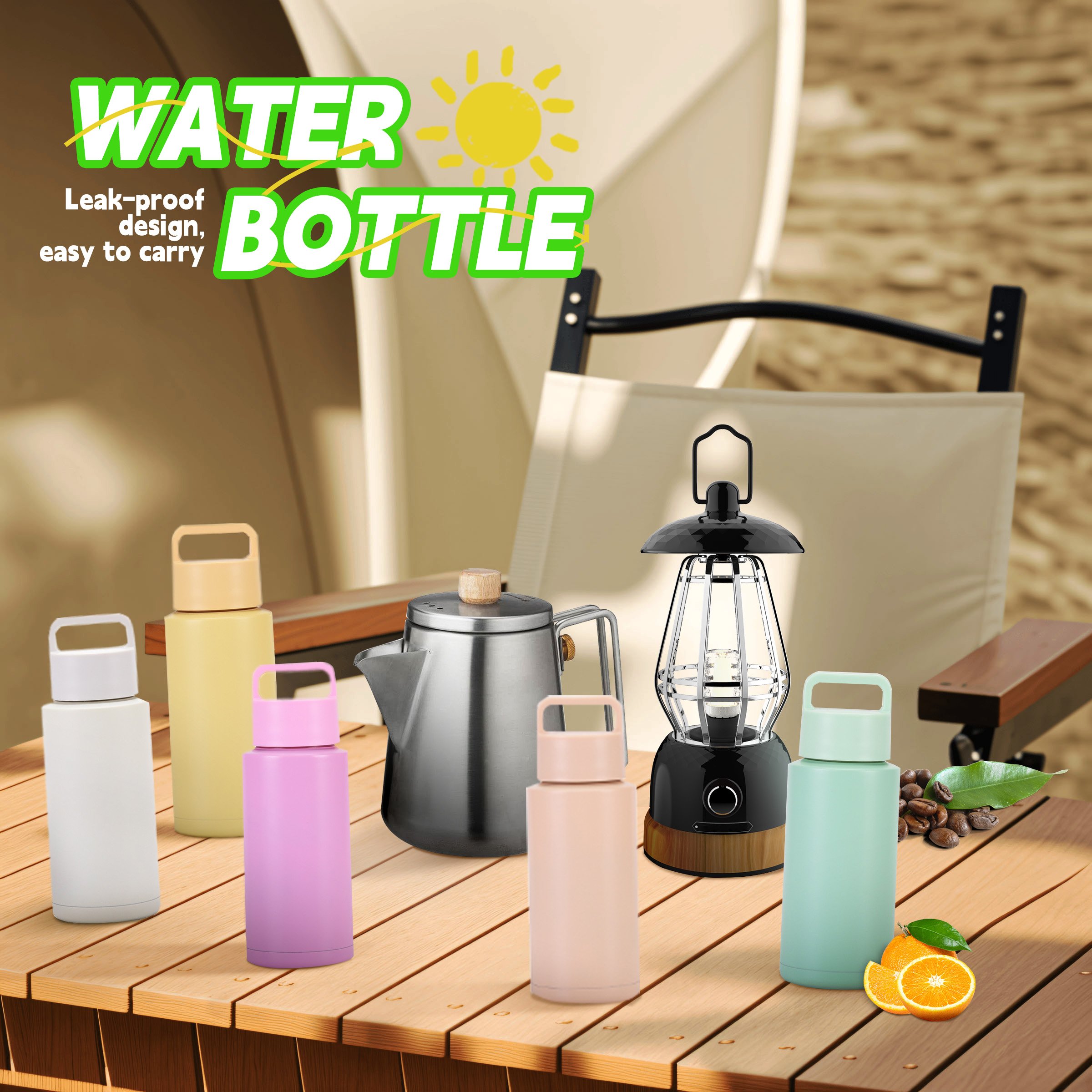 New Large Capacity 1L Portable Wide Mouth Stainless Steel Sports Vacuum Flask Water Bottle Insulated Water Bottle With Handle