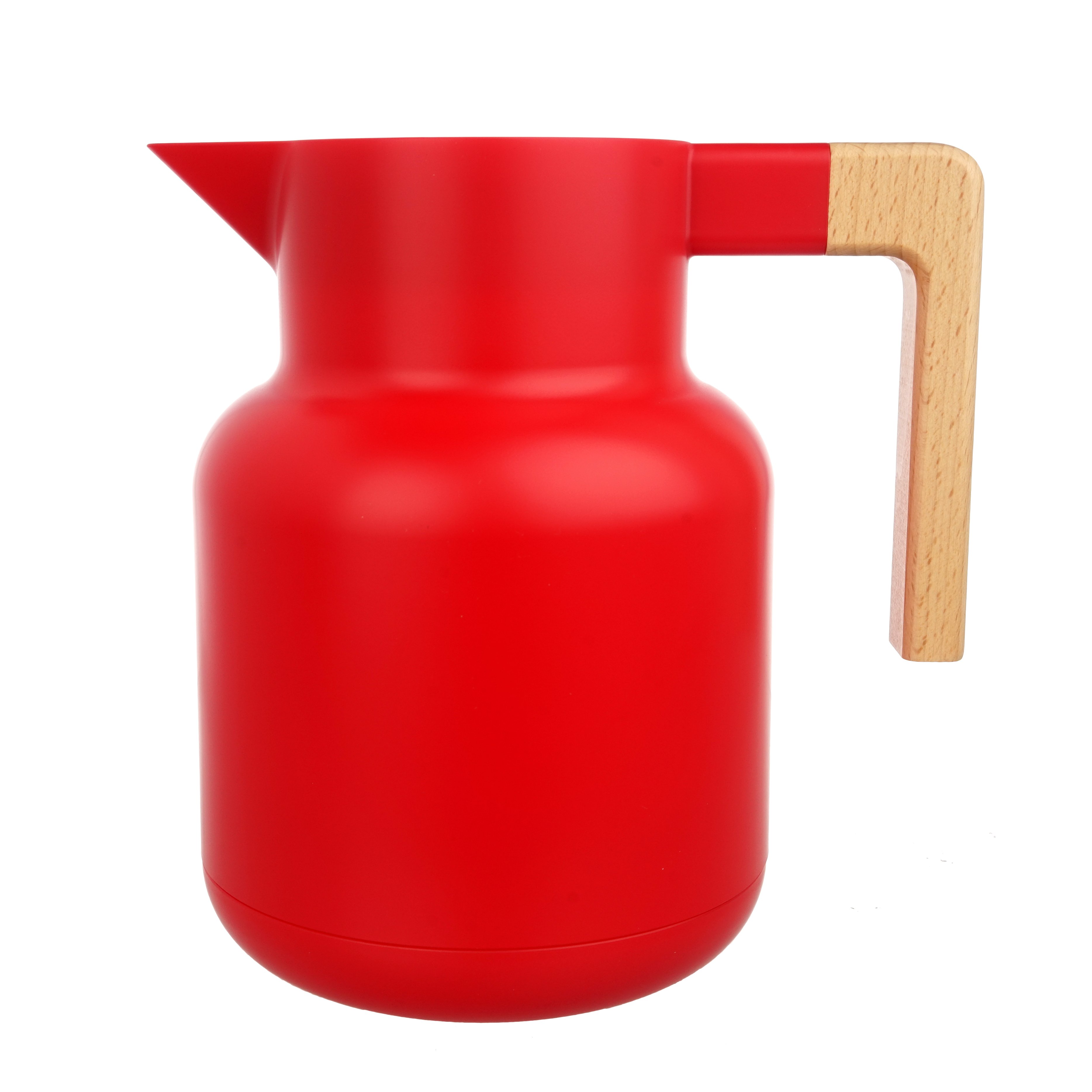 1L plastic sleeve glass thermos asbestos free water tea pot coffee pot with wooden handle