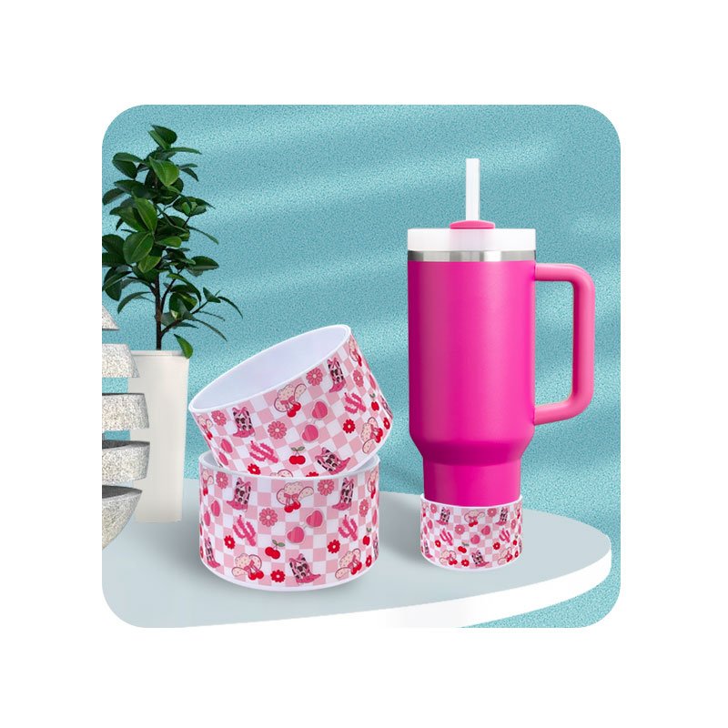 40oz Tumbler Bumper Water Bottle Sleeve Cover Thermal Printing Silicone Boot with Anti-Slip Bumper for Drinking