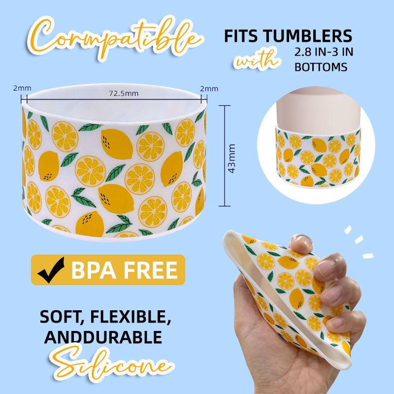 40oz Tumbler Bumper Water Bottle Sleeve Cover Thermal Printing Silicone Boot with Anti-Slip Bumper for Drinking