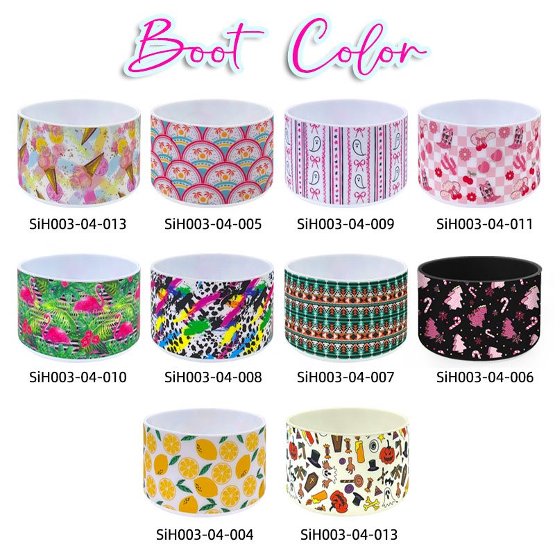 40oz Tumbler Bumper Water Bottle Sleeve Cover Thermal Printing Silicone Boot with Anti-Slip Bumper for Drinking