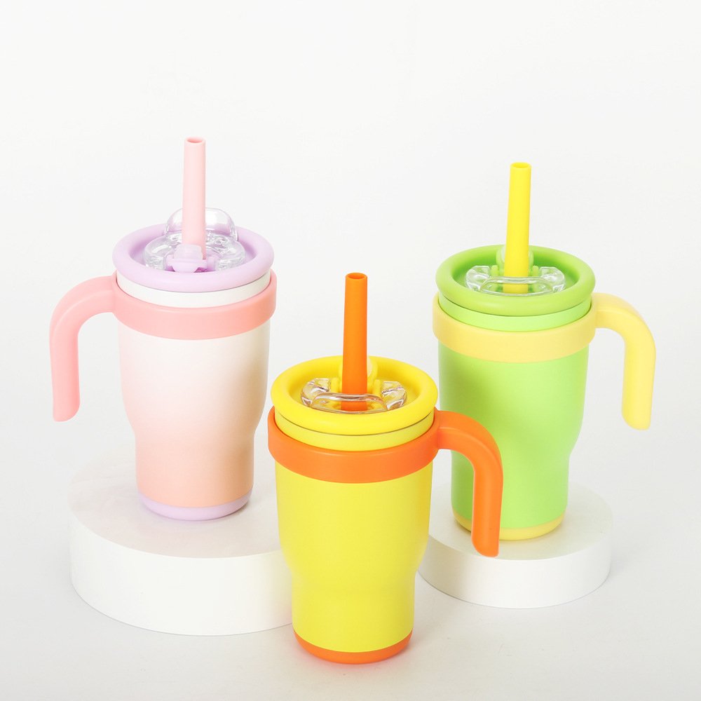 14 Oz Colorful Leakproof Insulated Modern Mug Tumbler Stainless Steel Vacuum Insulated Kids Tumbler Cups With Straw