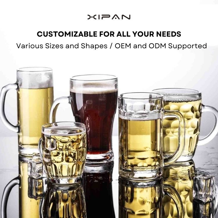 Wholesale Pilsner Can Shape Custom Logo Beer Glasses with Handle for Men Bar Pint Glassware Classic Gifts Cups Mugs 300ml 16oz