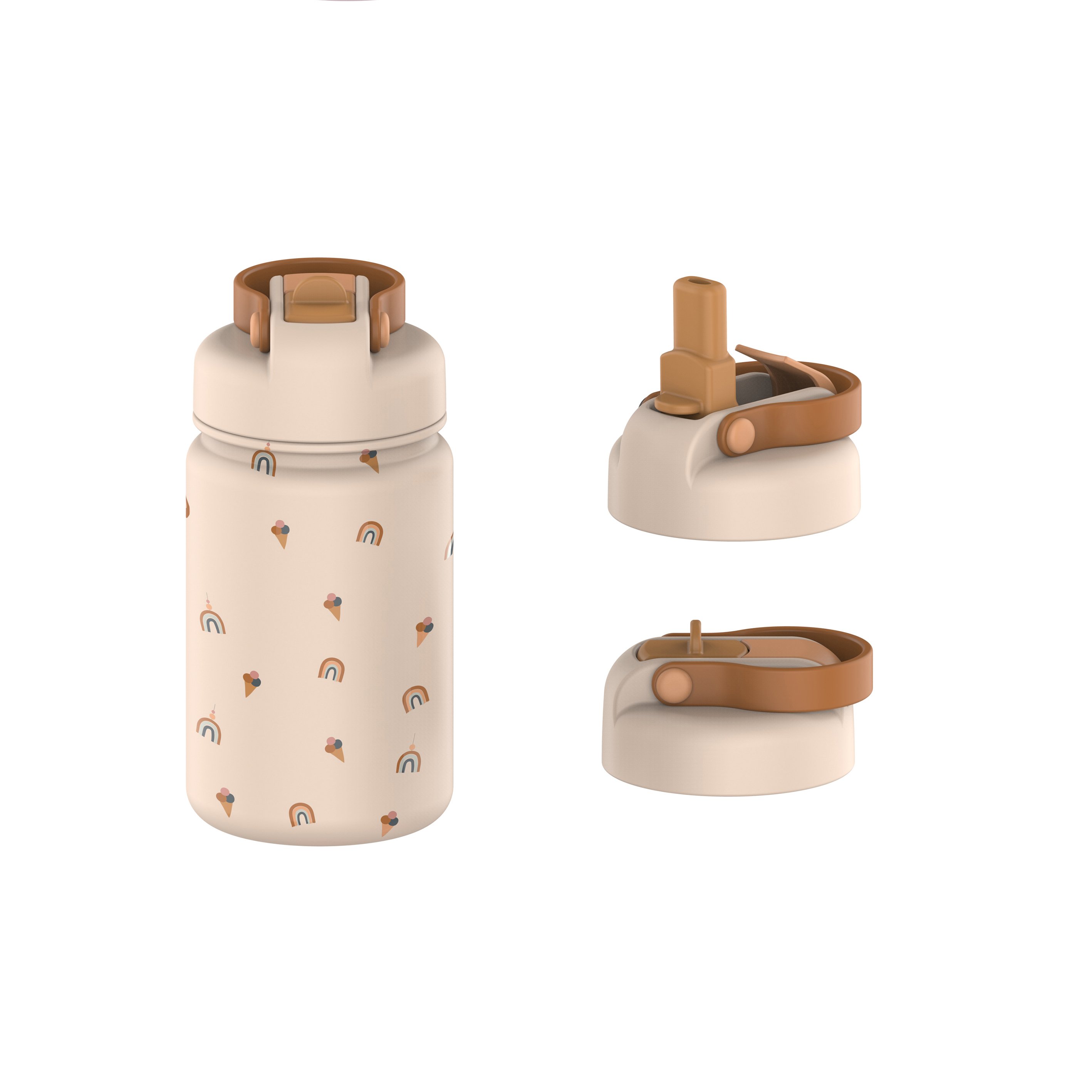 Best Selling Portable Custom Logo 12oz Kids Water Bottle Stainless Steel Insulated Food Grade Wall Vacuum Flask