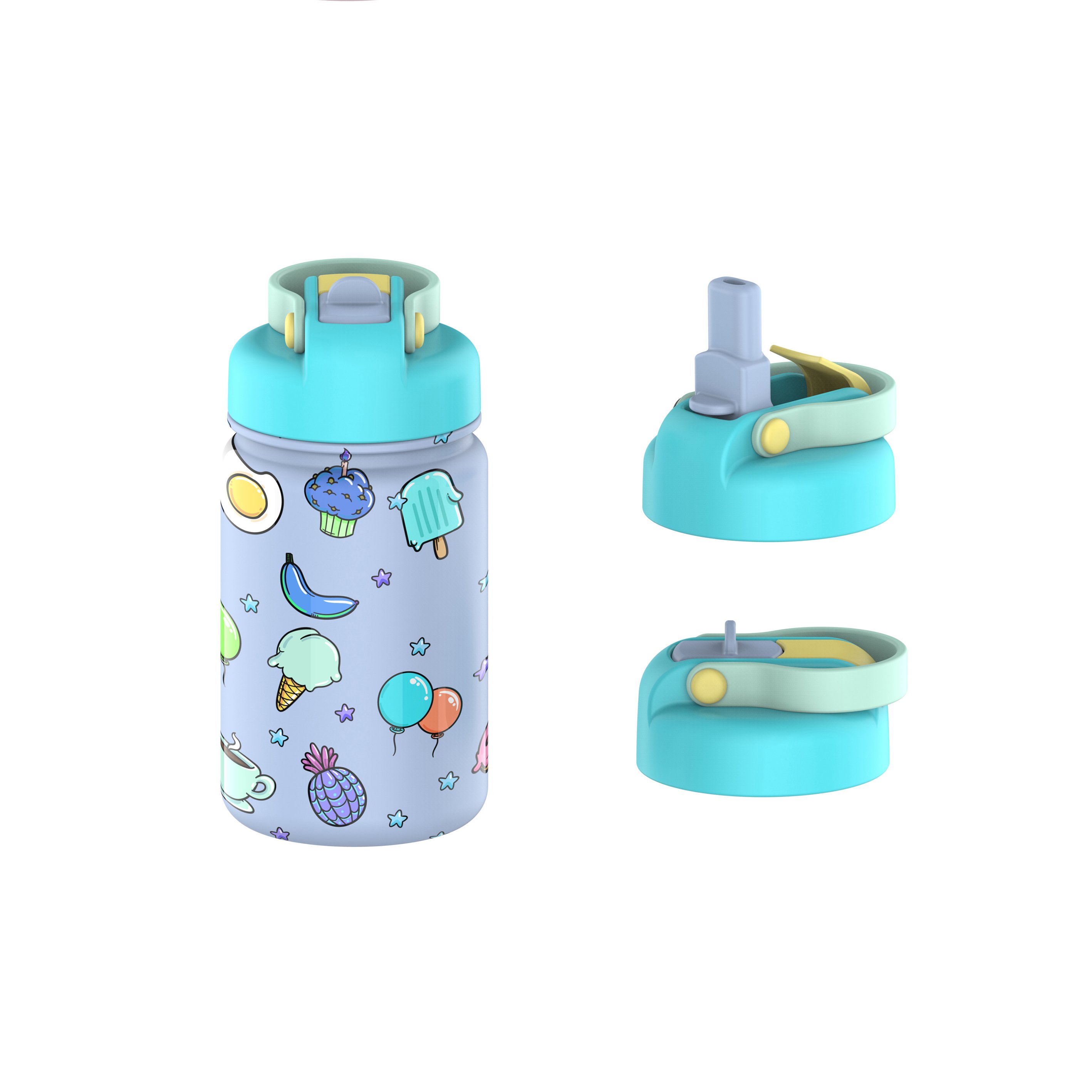 Best Selling Portable Custom Logo 12oz Kids Water Bottle Stainless Steel Insulated Food Grade Wall Vacuum Flask