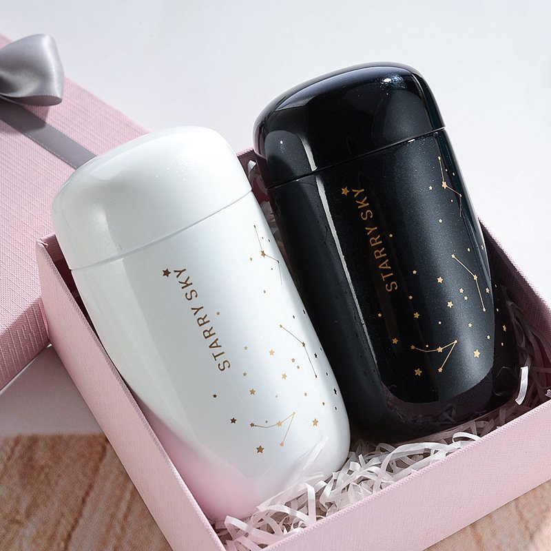 Wholesale Stainless Steel 304 Vacuum Flask 200ml Mini Mug Water Bottle Egg Shape Star Sky Thermos Cup Tumbler