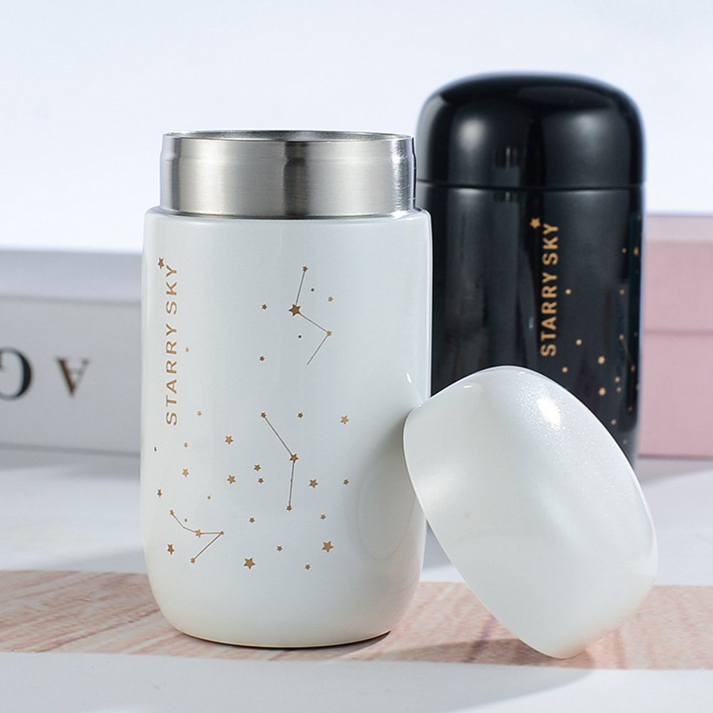 Wholesale Stainless Steel 304 Vacuum Flask 200ml Mini Mug Water Bottle Egg Shape Star Sky Thermos Cup Tumbler