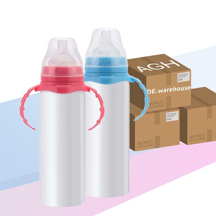 US warehouse sublimation blanks tumblers 8oz sippy cup sublimation bottle baby drinking cup