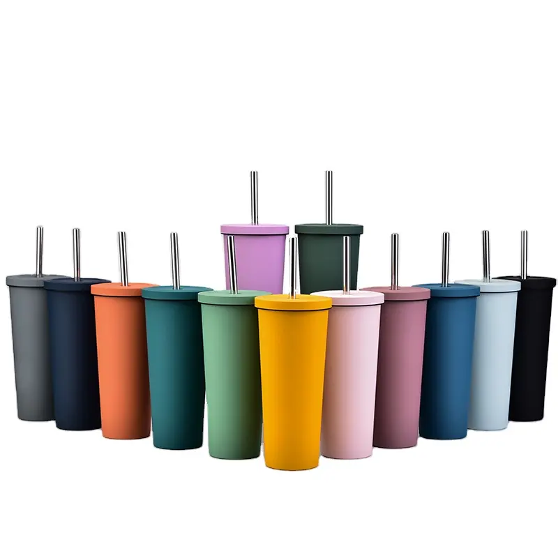 304 stainless steel vacuum straw coffee cup with insulation factory price customized delivery