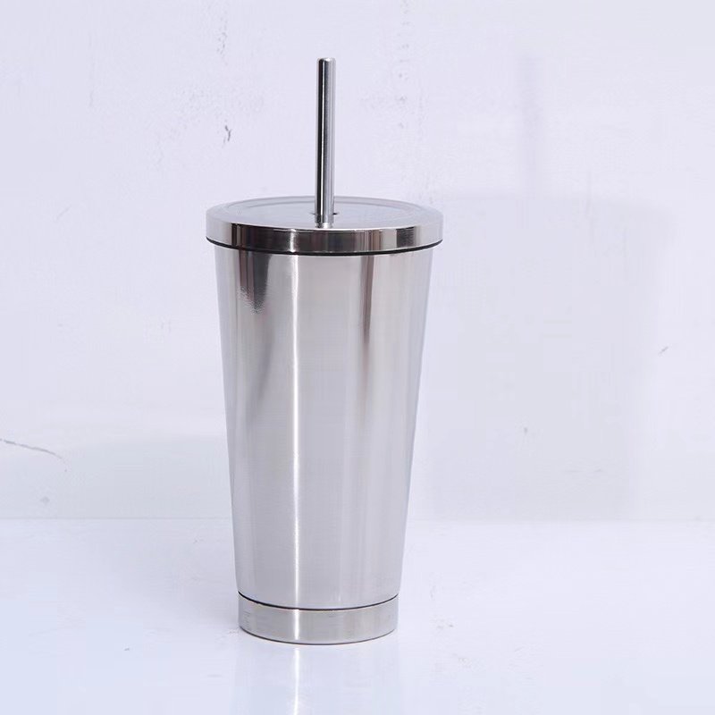 304 stainless steel vacuum straw coffee cup with insulation factory price customized delivery