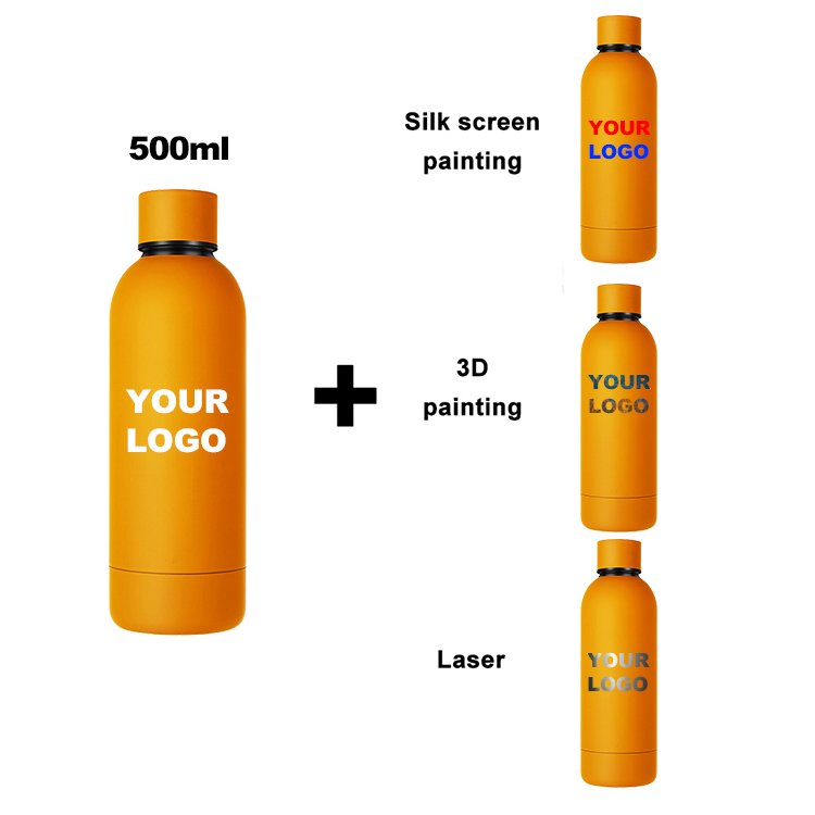 500ml 750ml Soft Touch Rubber Paint Flask Stainless Steel Insulated Steel Tumbler Cups In Bulk Coffee Thermal
