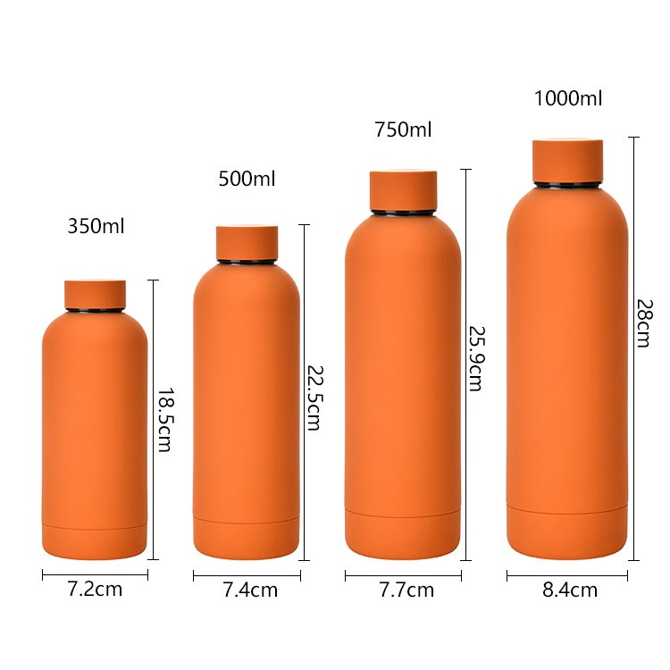 500ml 750ml Soft Touch Rubber Paint Flask Stainless Steel Insulated Steel Tumbler Cups In Bulk Coffee Thermal