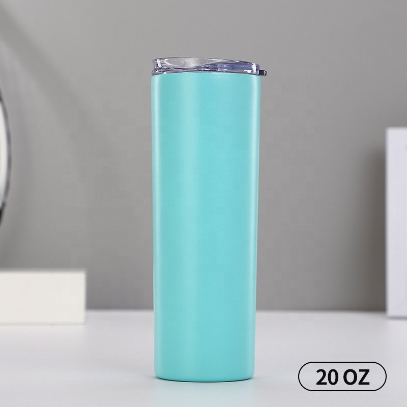 Promotional gift stainless steel tall black matte tumbler 20oz colors custom print coffee mug thermal cup water tumbler